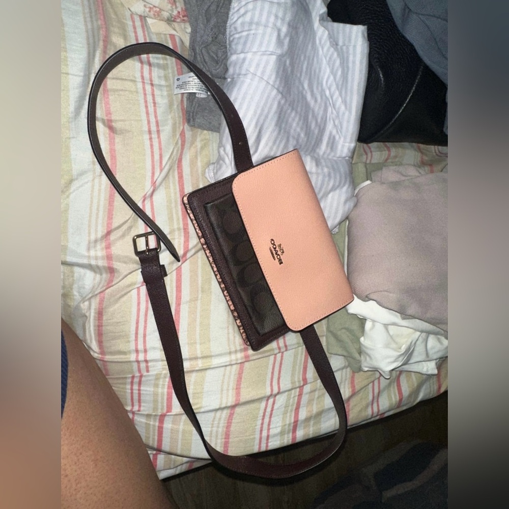 Coach Pink and Brown Belt Bag